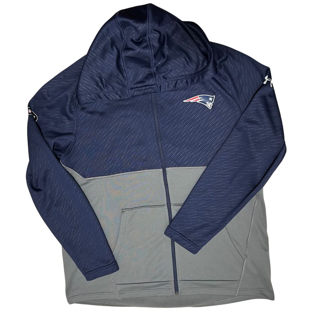 Under Armour 2XL New England Patriots Full Zip Jacket Blue Gray Block Color